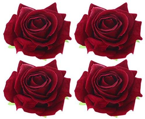PRETYZOOM 4 Pièces Épingle À Cheveux Fleur Simulée Rouge Accessoires Coiffure Pour Fête Hawaïenne Mariage Plage