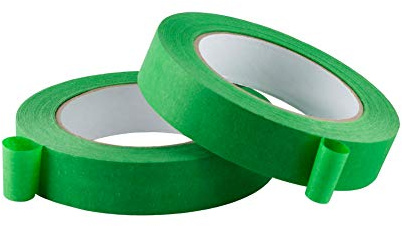 Lichamp 2 Pack Green Painters Tape 1 inch, Green Masking Tape 1 inch x 55 Yards x 2 Rolls (110 Total Yards)