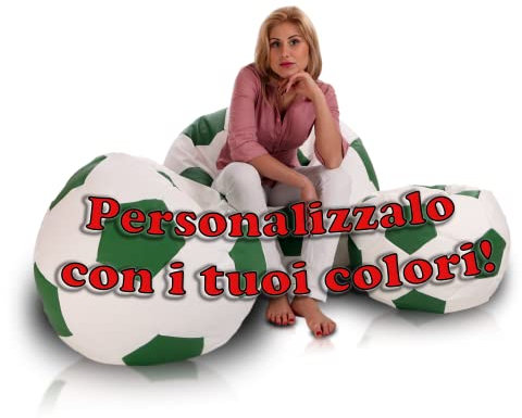 Ecopuf Football | Sitzsack Fussball XL 105X80 cm Gadget Personalisierbar Mit Farben Ihres Teams | Fußball-Sitzsack aus Kunstleder | Sitzkissen Fußball mit Styroporfüllung