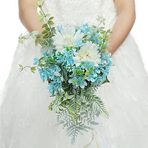 ZHDOKA Brautjungfer, Hochzeitsstrauß, Romantische Künstliche Hortensie, Pfingstrose, Orchidee, Hand, die Blumenstrauß Wirft, Brautstrauß für Zeremonie und Jubiläum