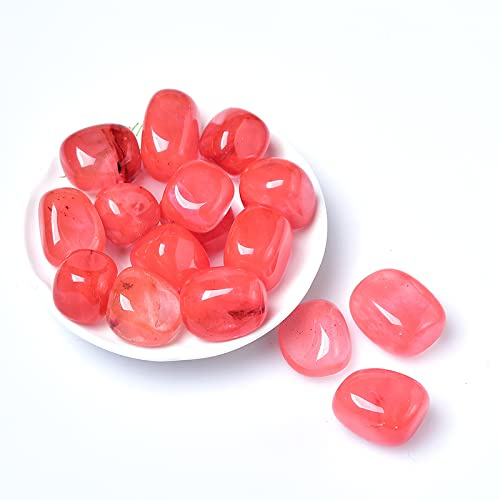 Gravier en cristal naturel carré poli pour aquarium décoration d'intérieur, rouge pastèque, 100 g