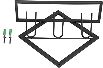 Kuuleyn Portabottiglie da Parete, Portabottiglie da Parete in Metallo E Portabicchieri, Portabottiglie da Parete con Doppio Gancio a Forma di Rombo Nero Per Cantina di Vini Home Bar