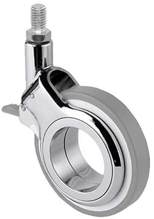 der ROLLENDE SHOP - Design Rollen für Möbel - Lenkrolle mit Feststeller und Gewindestift M10 60 mm Polyurethan - Serie Grey OLYM