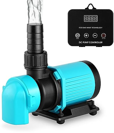 JEREPOND 660GPH Aquarium Return pump with LCD display controller, DC 24V 25W aquarium pump for saltwater freshwater aquarium,fish tank,sump,20 speeds ECO Quiet Submersible and inline pump