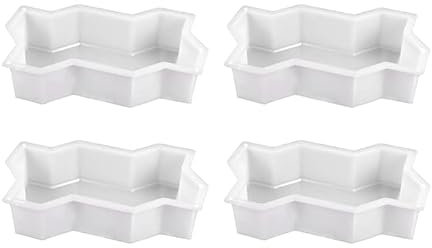 Moldes Para Cemento Molde de ladrillo de pavimentación de hormigón de plástico for camino de jardín de tres formas de onda 4X, molde de ladrillo de cemento for pasarela DIY Moldes Hormigon Impreso