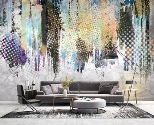 Fototapete 3D-Wandbild mit Graffiti-Farbe, 352 x 250 cm Wandbilder Wand Deko für Schlafzimmer Küche Bad Flur Fenster Tür