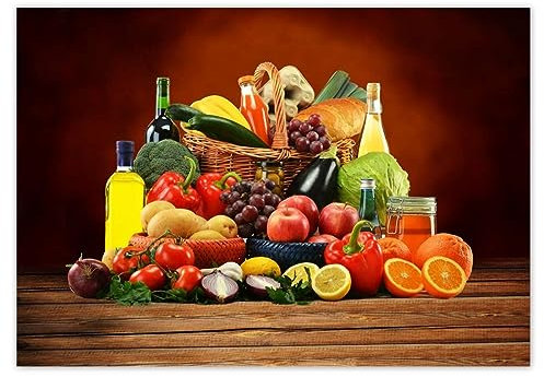 Wandsticker Dekor Foto Aufkleber 100x70cm Obst Gemüse Gewürze No.H2286M_NS1Z