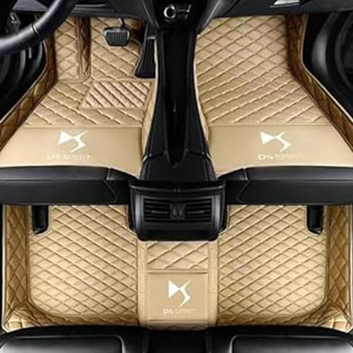 Auto Fußmatten für DS 4 2015-2018,Leder Autoteppich Antirutschmatten wasserdicht Allwetterschutz Foot Pads Premium