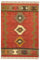 Alfombra de lana de yute de 2,6 x 4 kilim, reversible, diseño geométrico, multicolor, tejida a mano, alfombra gruesa de 0.2 pulgadas, alfombra de tejido plano para interiores y exteriores, para cocina