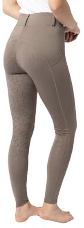 HORZE Dea Gambali da Equitazione da Donna, Pantaloni da Equitazione con Seduta Completa, Passanti per la Cintura e Tasca per Il Cellulare, Marrone, 42