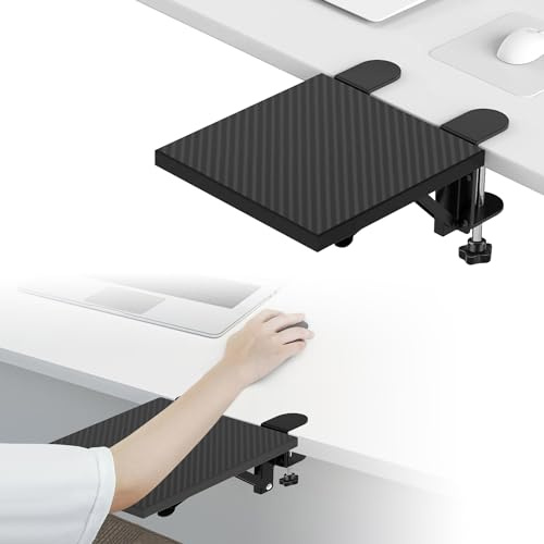 Repose-Bras pour Bureau, Support de Repose-Poignet Pliable à 90°, Plateau D'Extension de Bureau D'Ordinateur Ergonomique, Support de Repose-Coude Robuste pour Table, Chaise, Bureau, Maison (20x24cm)