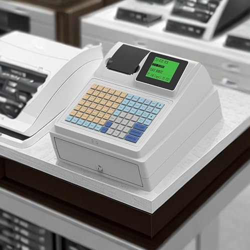 Lakenbroade Registrierkasse für Einzelhandel oder Gastgewerbe, 81-Tasten-Kassiererkassette, elektronische Registrierkasse für kleine Unternehmen, für Supermärkte, Hamburger-Läden