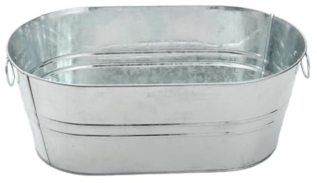 Milageto Secchiello per Il Ghiaccio, Vasca zincata per Feste, secchielli per Bevande rustici, in Metallo, secchielli per Birra, per rinfrescare Bevande,