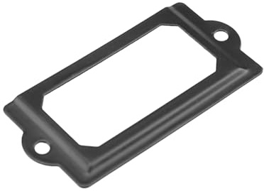 Coshar 32 Stück Metall Etikettenhalter Schwarz Namenskartenrahmen 7,1 cm x 3,3 cm Namenskarte Etikettenrahmen Tag Etikettenhalter für Büro Datei Schublade Tag Schrank Regale und Regale
