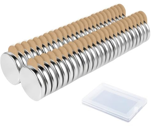 50 Pièces Aimant Plat Autocollant Puissant, Petit Aimant Adhesif Aimant Néodyme, Mini Aimants Ronds en Néodyme Extra Puissants pour Tableau Blanc, Réfrigérateur, Artisanat, Bricolage(8x8x1mm)