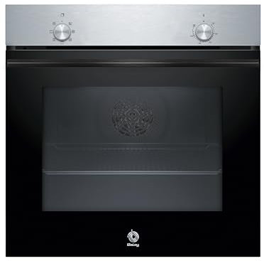 Balay - Horno Multifunción, 60 x 60 cm, 5 funciones, Gradas Cromadas, Cristal Negro/Acero Inoxidable, 3HB4000X3