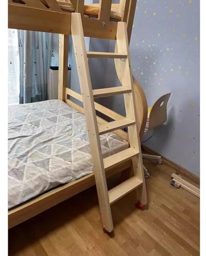 LXLZYXSF Wooden Ladder for Loft/Bunk Bed, Extra Tall Bedroom Ladder with 10cm Wide Rungs, Rubber Feet, Treehouse Ladder 100cm - 230cm High, Dormitory Schools(L-1.45m/57.1in/4.8ft)