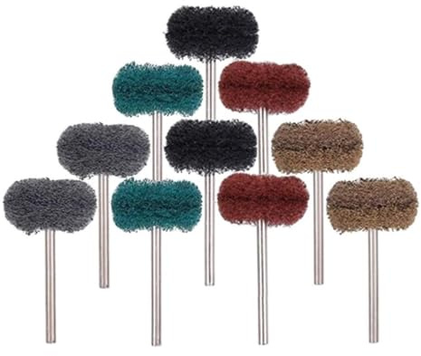 50 Stück Nylon-Schleifkopf, Polierbürste, Scheuerschwamm, Schleifpolierscheibe, Fräser für Rotationswerkzeuge/Polierer/Handbohrer, gemischt, mit 2,35 mm Schaft, 40 Stück