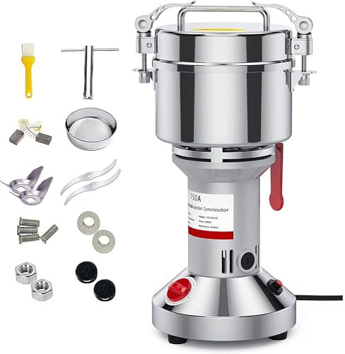 Molinillo Eléctrico de Granos de 3000 W, Pulverizador de Acero Inoxidable de Alta Velocidad, Molinillo Comercial de Tipo Vertical de 750 G, Molinillo en Seco, Máquina de Molienda para Café, Maíz