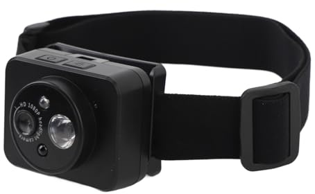 Luocute Kopfmontierte Sportkamera, 2MP 1080p Wearable Body Video Camera, LED -Scheinwerfer, SOS -Modus, Camcorder -Unterstützung 128G -Speicher, Einstellbarer 45 Grad, Intelligentes