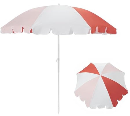 GUOGLZ Parasol De Plage Familial - Parasol Portable 180 Cm, Parasol De Plage Pare-soleil De Patio - Protection Solaire UPF 50+ Avec Sac À Main