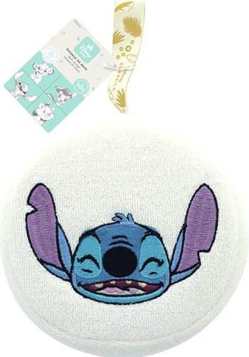 Disney Baby - Spugna da bagno per bambini, ricamata Stitch, accessorio per vasca, doccia, in schiuma, edizione Lilo & Stitch, ultra morbida, corpo per bambini, pulizia delicata, efficace, prodotto
