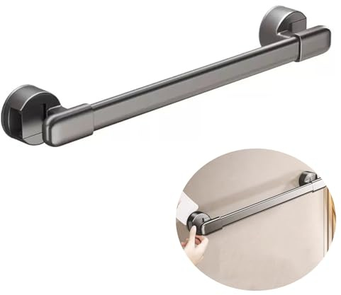 Barra de agarre con ventosa para ducha, barras de agarre de succión para duchas, barra de agarre de ducha de baño, soporte de ventosa, barra de agarre de ducha extraíble, gris, 41 cm