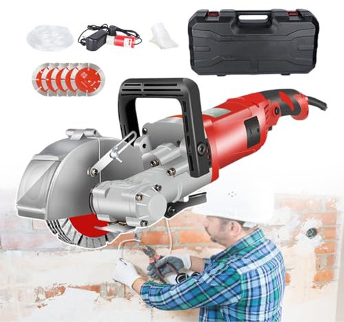 Electric Wall Groove Cutter, 360° Adjustable Concrete Slotting Tool for Precise Wall Chasing and Grooving