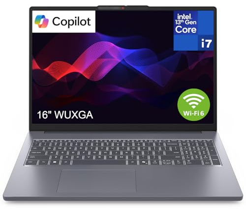 Lenovo Laptop Computer for Student Study with Office 365 (2026 Edition), Intel i7-13620H, (16GB RAM, 512GB SSD), Long Battery Life, Fast Charging, 16 FHD+, Copilot AI, Luna Grey, Windows 11 Home