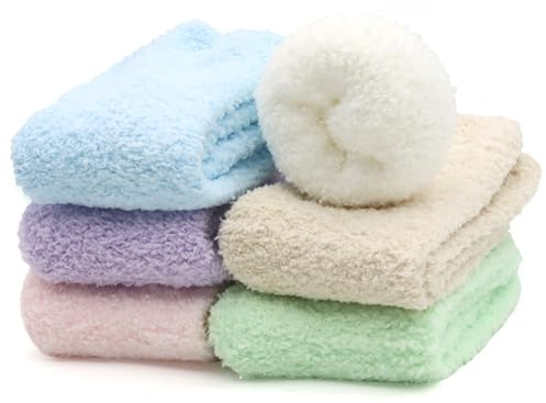 VEGCOO 6 Paia Calze Termiche Donna Invernali, Calzini Pelosi Morbide Soffici Alta Elasticità Calzini, Comodi Calzin Donna Invernali per Casa e Sonno