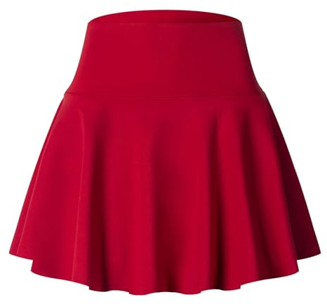 Generisch Falda plisada pantalones cortos de yoga para mujer, transpirables, minifalda para correr, fitness, tenis, exposición, falda deportiva con bolsillo, rojo, S