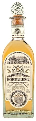 Tequila Fortaleza Añejo – 100% Blue Weber Agave – Aged 18 Months in American Oak Barrels – Traditional Tahona Process – Handcrafted in Tequila, Jalisco, Mexico