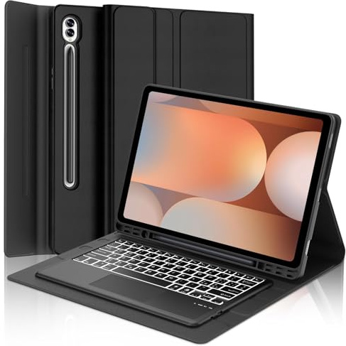 WAVATA Tastiera per Samsung Galaxy Tab S10 Ultra 2024/S9 Ultra/S8 Ultra 14.6 con Touchpad, Custodia Tastiera per Samsung S9 Ultra Magnetica Staccabile Bluetooth Italiano QWERTY Layout, Nero