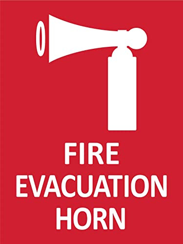 Feuer Evakuierungshorn Warnschild Eisenmalerei Blechschild Dekoschild Für Cafe Badezimmer Küche Garage S