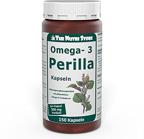 Perillaöl Omega 3 500 mg Kapseln 150 Stk. - ALA 2079 mg je Tagesdosis - Schwarznessel Samenöl - The Nutri Store - Made in Germany