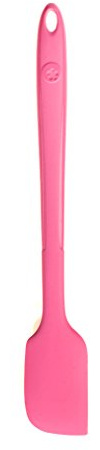 Kochblume Design Teigschaber M | Premium-Silikon | Hitzbeständig | Spülmaschinenfest | 28cm | Farbe: pink