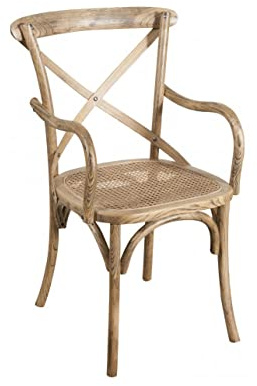 Biscottini Sedie sala da pranzo legno massello 89x50x43 cm - Sedia cucina e soggiorno in rattan - Sedie in legno da esterno e interno Cross