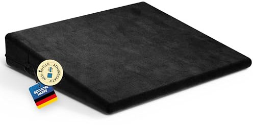 FLIPLINE Keilkissen Stuhl mit atmungsaktivem Anti-Rutsch Samtbezug [optimaler Härtegrad] Keilkissen für Auto Bürostuhl Home Office - Sitzkeilkissen Sitzkeil Keil Kissen Sitzkissen, aus Polyester