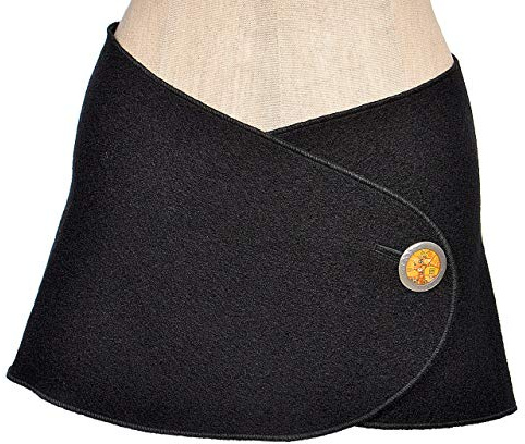 NAMSA - NIERENWÄRMER, Wollgürtel aus 100% Wolle - GEWICHT: 670/690 gr./m - Hüftschmeichler, Cacheur, Wollschal, HÜFTGÜRTEL mit farbenem Metall-Knopf