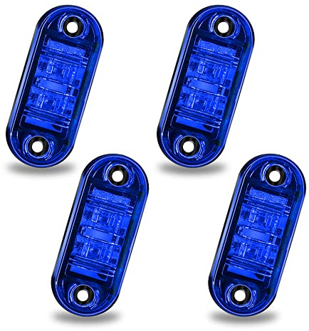 Biqing 4PCS Feu de Gabarit Remorque Bleu, Feux de Gabarit Feux De Côté Led Universel 12V / 24V pour voiture camion van remorques camion bus de voiture