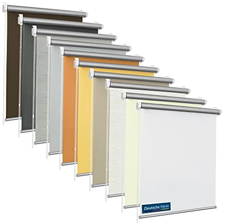 TEXMAXX® Verdunklungsrollo ohne Bohren - 120 x 150cm (Stoffbreite 116cm) Beige-Melange/Thermo Rollos für Fenster ohne Bohren/Fensterrollo innen ohne Bohren/Thermorollo ohne Bohren inkl. Zubehör