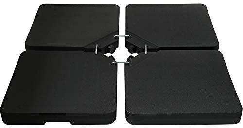 KYNAST Exklusiv Kreuzfuß-Schirmständer 4er Set Platten 50 x 50 cm schwarz