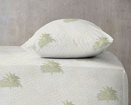 Banzaii Coprimaterasso Aloe Vera Singolo 80/90 cm x 190/200 cm, Proteggi Materasso Anallergico Antiacaro e Traspirante, Elasticizzato con angoli 30 cm, Made in Italy