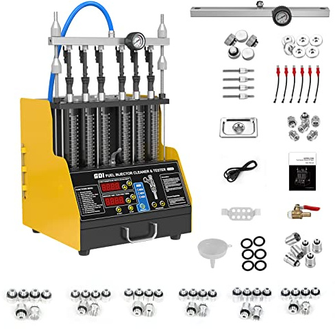 Testeur de nettoyage d'injecteur GDI, testeur de nettoyage de système de carburant de voiture de 6 cylindres, nettoyeur de système d'injection, GDI, EFI, FSI testeur de nettoyage d'injecteur 110v/220v