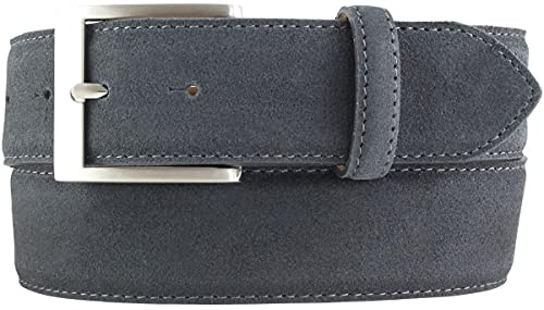 BELTINGER Hochwertiger Gürtel mit Edelstahl-Gürtelschnalle aus Veloursleder 4 cm | Velour-Ledergürtel für Damen Herren 40mm | Wildleder-Gürtel 4cm