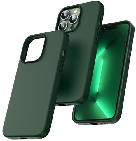 TOCOL für iPhone 13 Pro Hülle Silikon, Stoßfest Anti-Rutsch Anti-Fingerabdruck Kratzfest Handyhülle für iPhone 13 Pro Case, Alpingrün