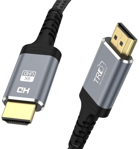 TRD 3M 8K HDMI Cable, 8K 2.1 cable @60HZ hdmi, 4K@120HZ, HDMI eARC Cable, Dolby, Compatible with Latest game console, TV/3D, Ethernet, PS3, PS4, Projector, Soundbar