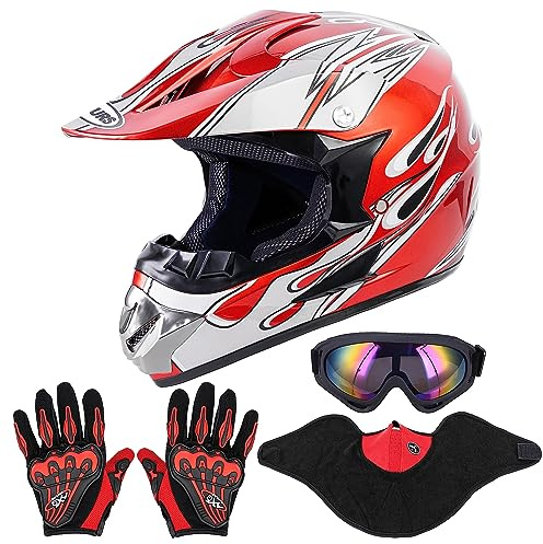OUMURS Full Face Dirt Bike Helmet DOT Approved, Adult ATV Motocross Helmet
