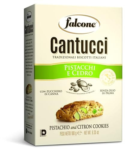 Falcone Cantucci d'Abruzzo Biscotti Cantuccini con Pistacchi e Cedro 180gr - New Packaging