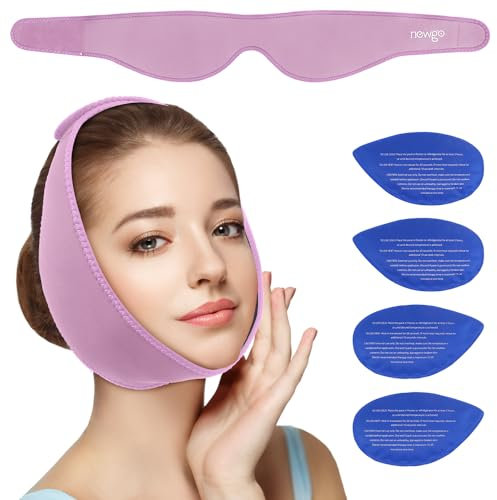 NEWGO Weisheitszahn Kühlkompresse, Kühlpads für Weisheitszähne op Kühlkissen Gesicht Nach Zahn op Kalt Warm Kompresse, 4 Stück(lila)